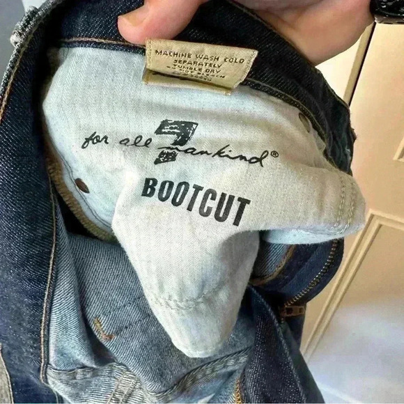 7  for all Mankind bootcut low rise medium wash size 31 western Y2K stretch - Picture 6 of 12